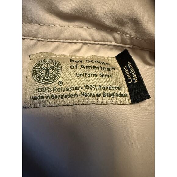 Boy Scouts of America BSA Women's Shirt Tan Medium Vented Poly Microfiber Plain - Picture 3 of 6